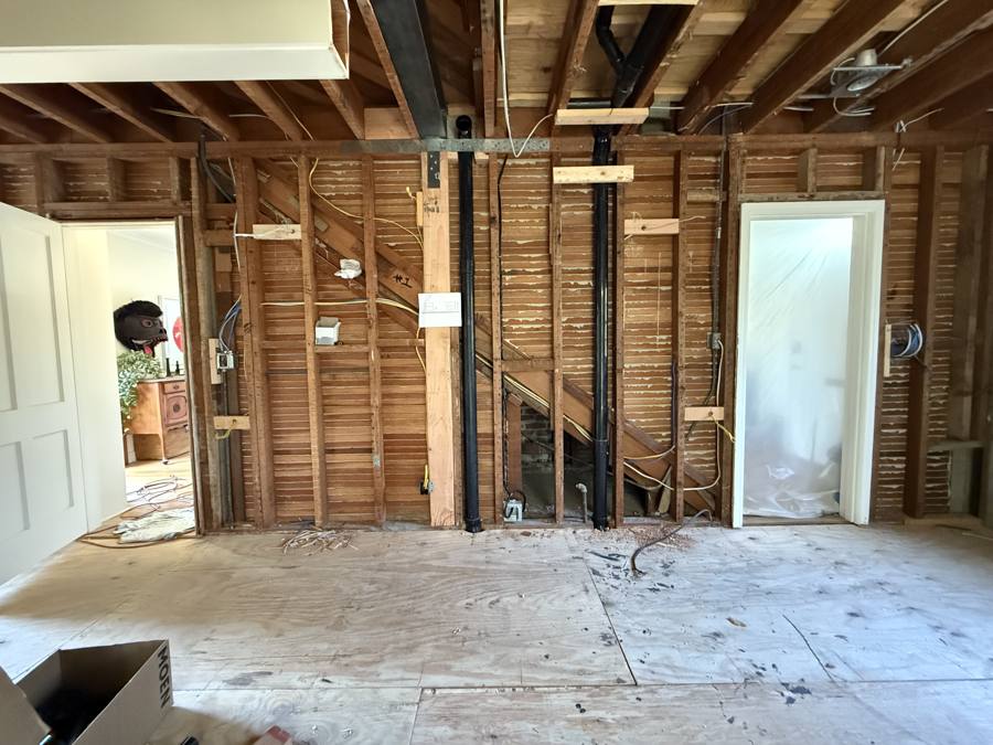 Room gutted to the studs before renovation